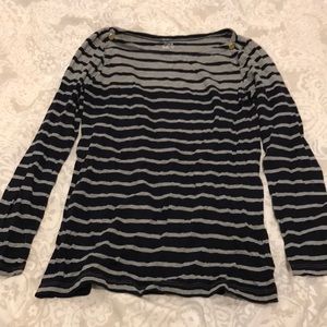 J CREW painter long sleeve tee - navy & gray - S